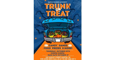 Trunk or Treat - October 20th (10/13/2022) - News - Martin Housing ...