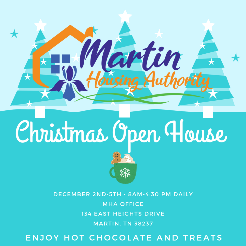 Winter graphic for Christmas Open House.