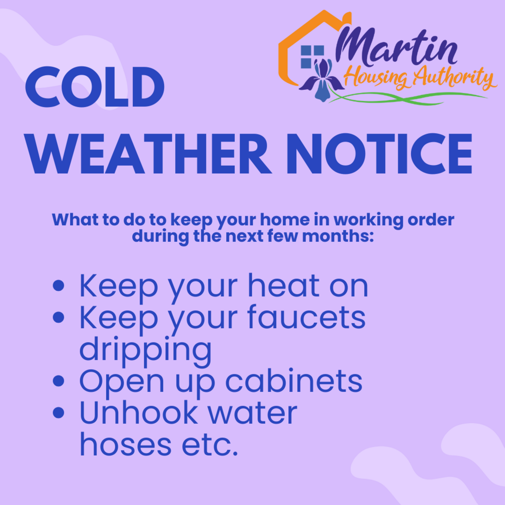 Cold Weather Notice with description underneath